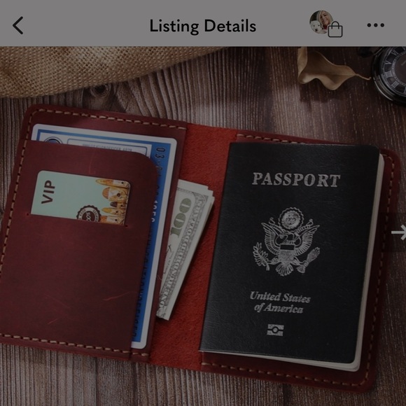 ROBRASIM Cowhide Leather Card Wallet Passport Credit Card Pen Holder Brown - Picture 1 of 5